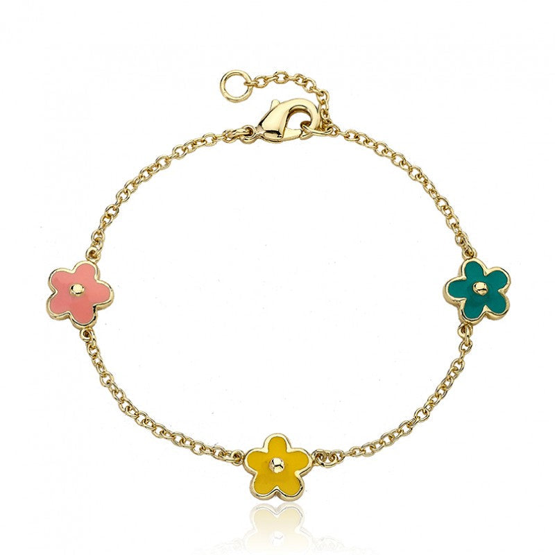 Enamel Flower Bracelet