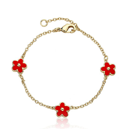 Enamel Flower Bracelet