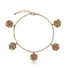 Enamel Flower Cluster Ball Bracelet