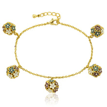 Enamel Flower Cluster Ball Bracelet