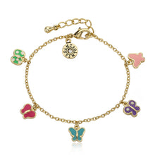 Enamel Butterfly Charm Bracelet