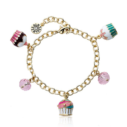 Cupcake & Crystal Ball Charm Bracelet