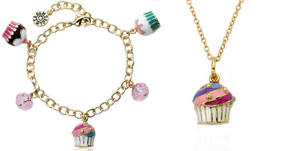 Cupcake & Crystal Ball Charm Bracelet