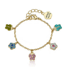 Crystal Flower & Butterfly Charm Bracelet