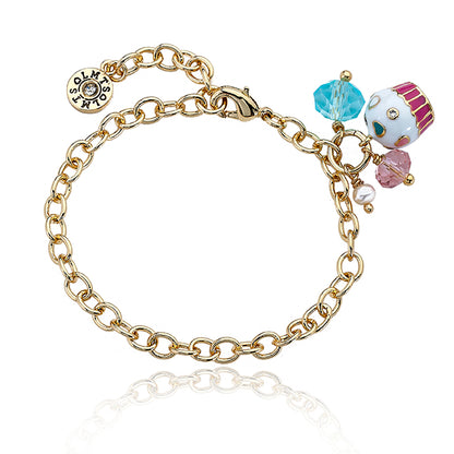 Cupcake Cluster Charm Bracelet