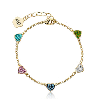 Crystal Heart Chain Bracelet