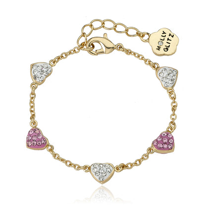 Crystal Heart Chain Bracelet