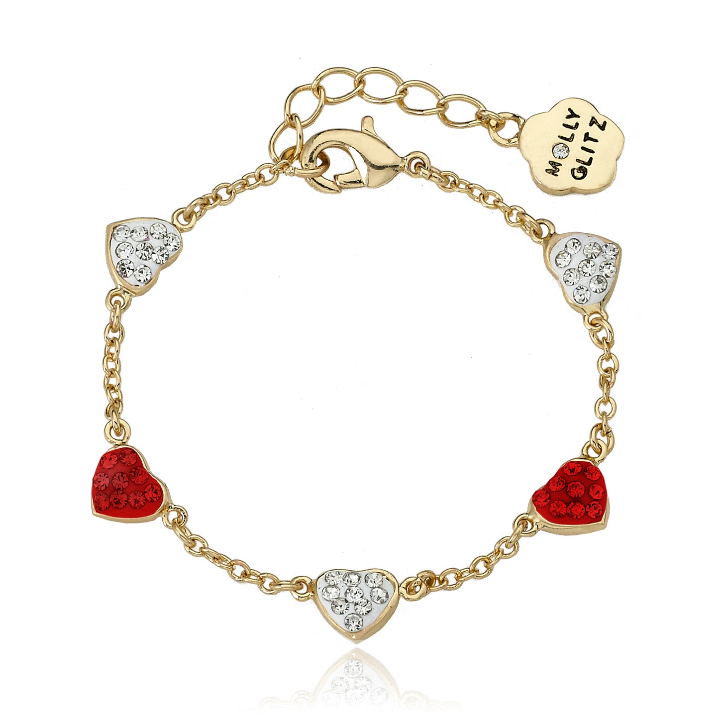 Crystal Heart Chain Bracelet