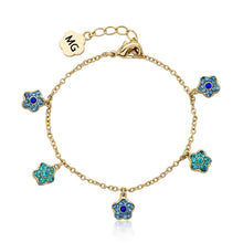 Crystal Flower Charm Bracelet