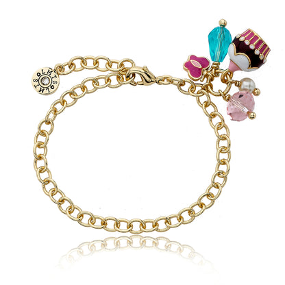 Cupcake Cluster Charm Bracelet