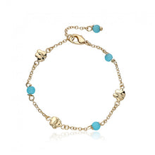 14k Gold Plated CAT EYE Bracelet with Blue Cat Eye Balls