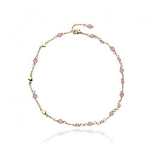 14k Gold Plated CAT EYE Double Stranded Bracelet with Pink Cat Eye Balls