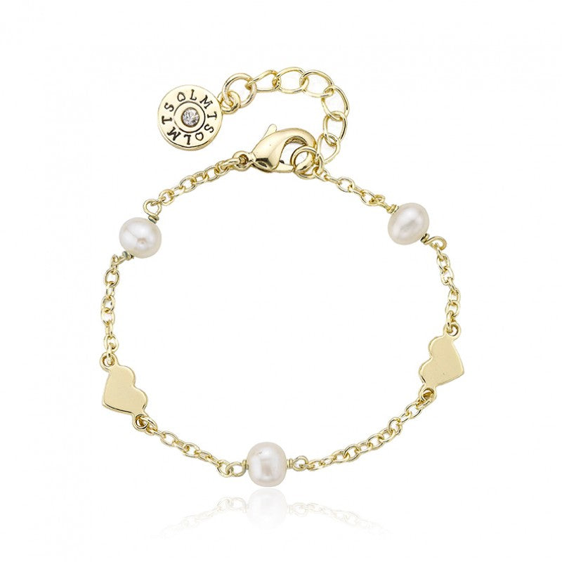 Pearl & Hearts Station Bracelet