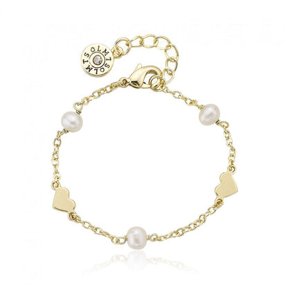 Pearl & Hearts Station Bracelet