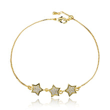 14K Gold Plated Cz Filled Stars Bracelet