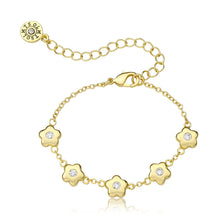 LMTS Classic! 14K Gold Plated Flower Bracelet with CZs