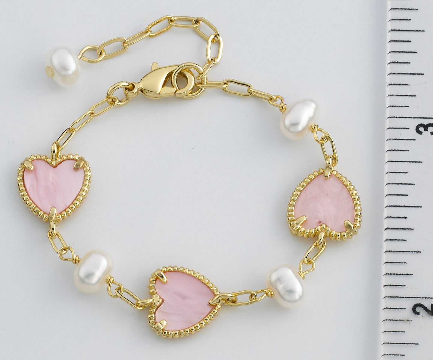 LMTS Classic! Freshwater Pearl & Mother of Pearl Hearts Bracelet