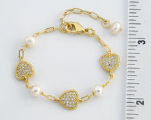 LMTS Classic! Freshwater Pearl & Micro Pave Hearts Bracelet