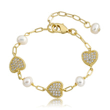 LMTS Classic! Freshwater Pearl & Micro Pave Hearts Bracelet