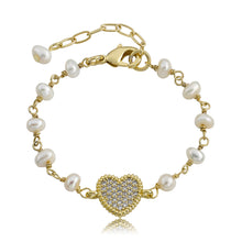 LMTS Classic! Freshwater Pearl & Micro Pave Heart Bracelet