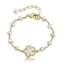 LMTS Classic! Freshwater Pearl & Mother of Pearl Flower Bracelet