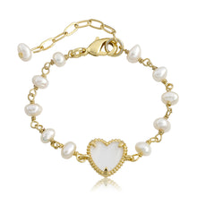 LMTS Classic! Freshwater Pearl & Mother of Pearl Heart Bracelet