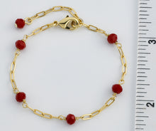 Classic! Paperclip Chain & Red Bead Bracelet