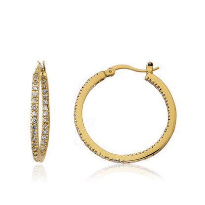 14K Gold Plated Retro Classic Hoop Earrings