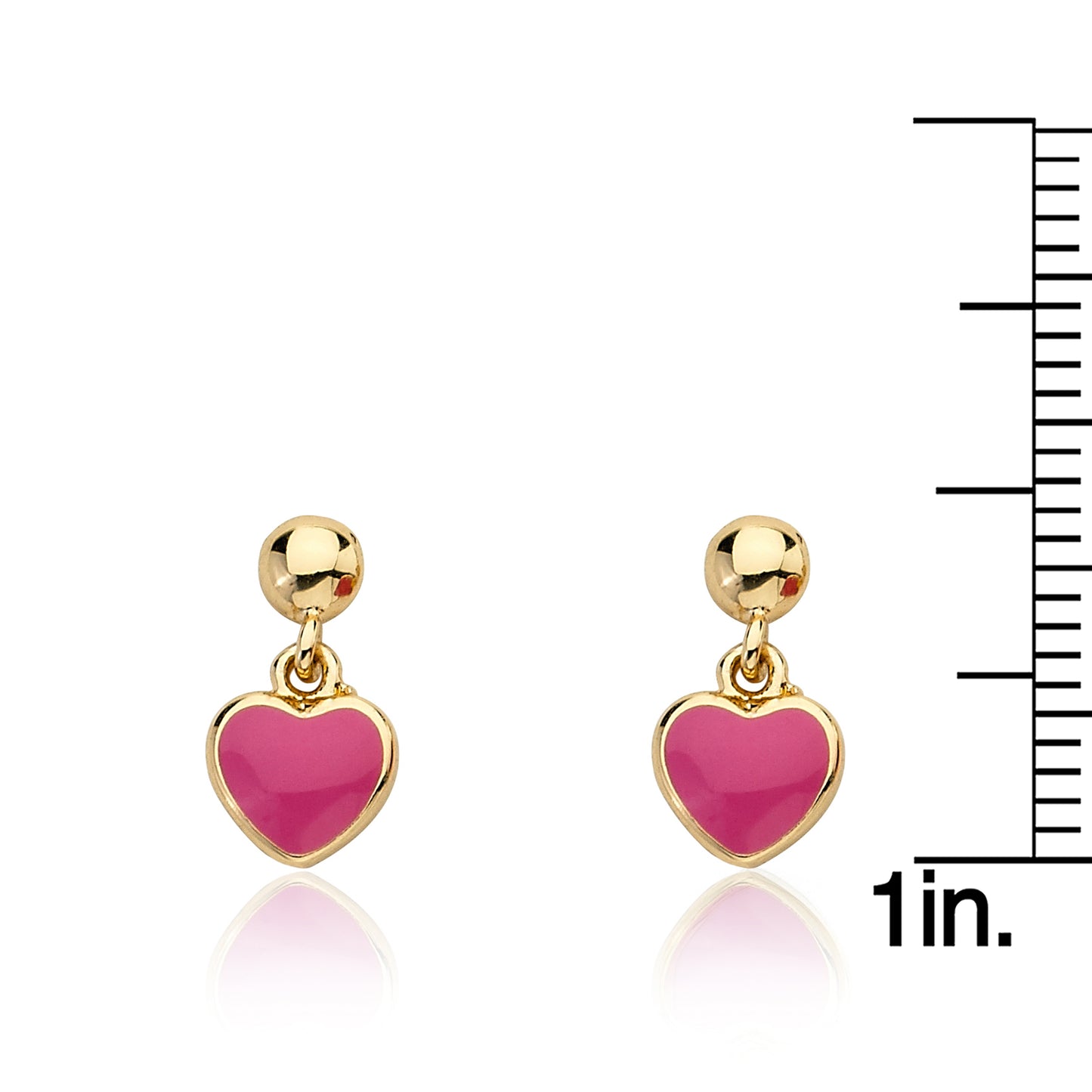 Enamel Heart Dangle Earring