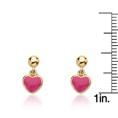 Enamel Heart Dangle Earring