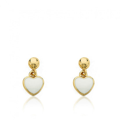 Enamel Heart Dangle Earring