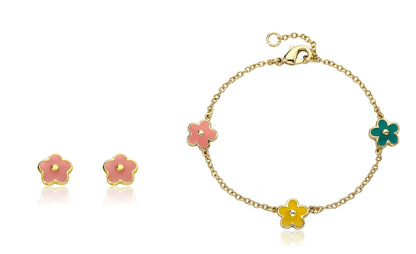 Enamel Flower Bracelet