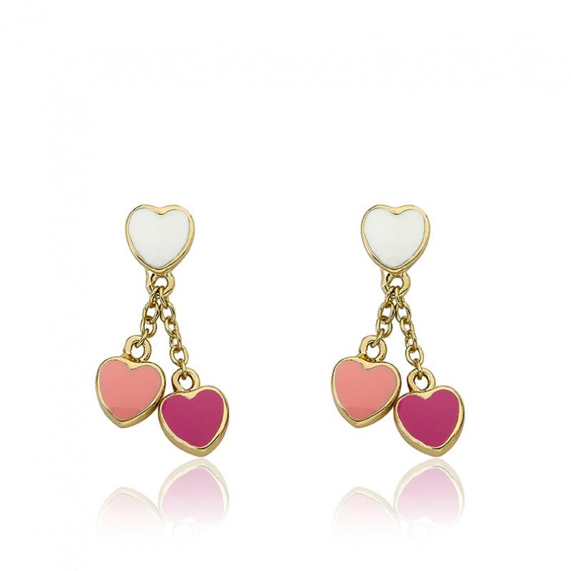 Enamel Heart Dangle Earring