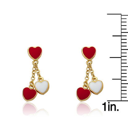 Enamel Heart Dangle Earring