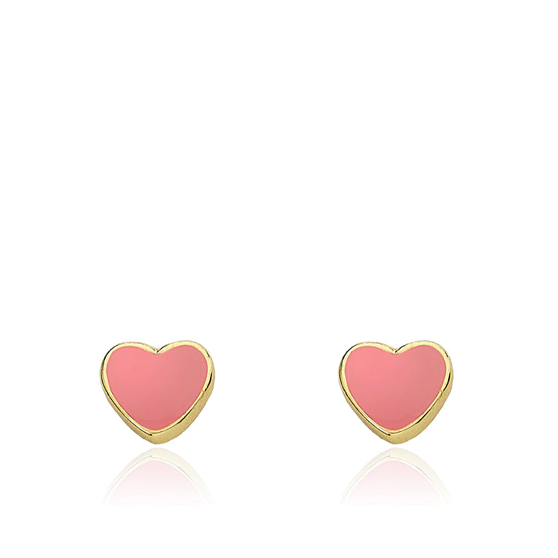 Enamel Heart Stud Earring