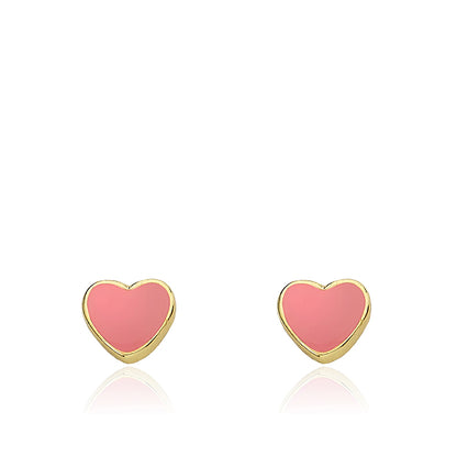 Enamel Heart Stud Earring