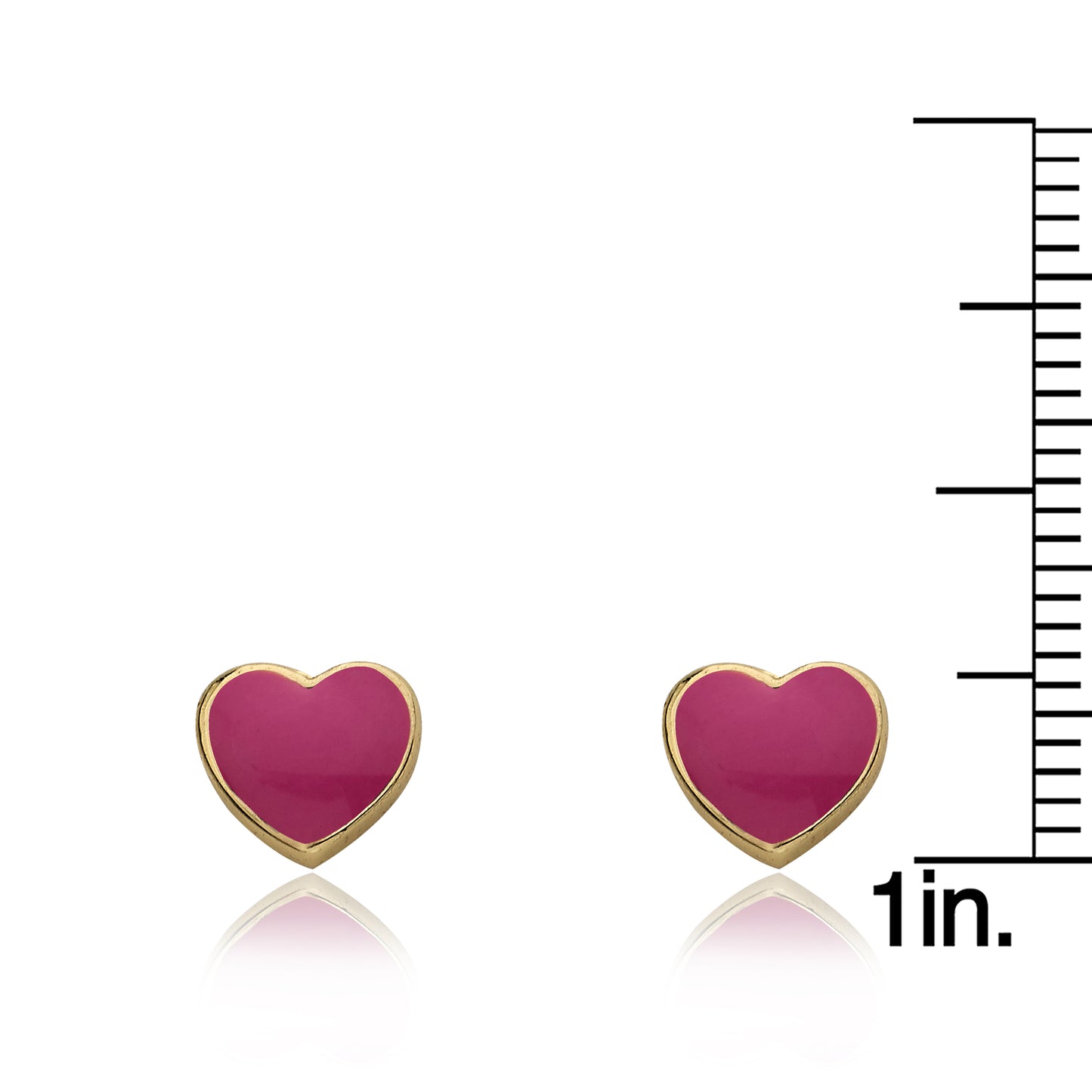 Enamel Heart Stud Earring