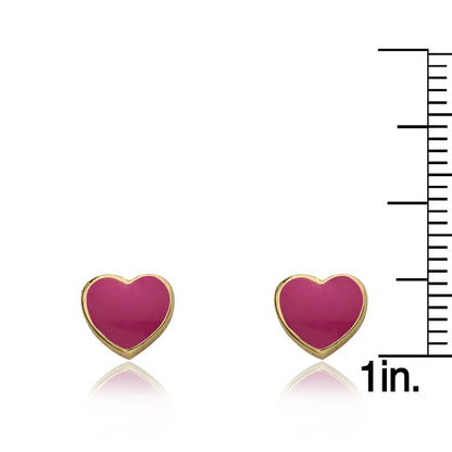 Enamel Heart Stud Earring