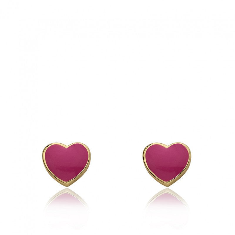 Enamel Heart Stud Earring