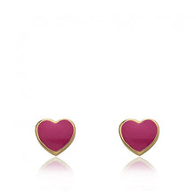 Enamel Heart Stud Earring