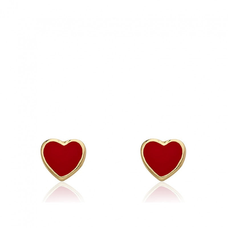 Enamel Heart Stud Earring