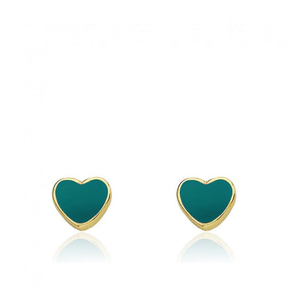 Enamel Heart Stud Earring