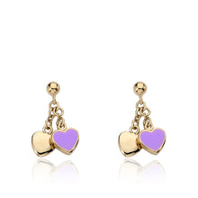 Enamel & Gold Heart Dangle Earring