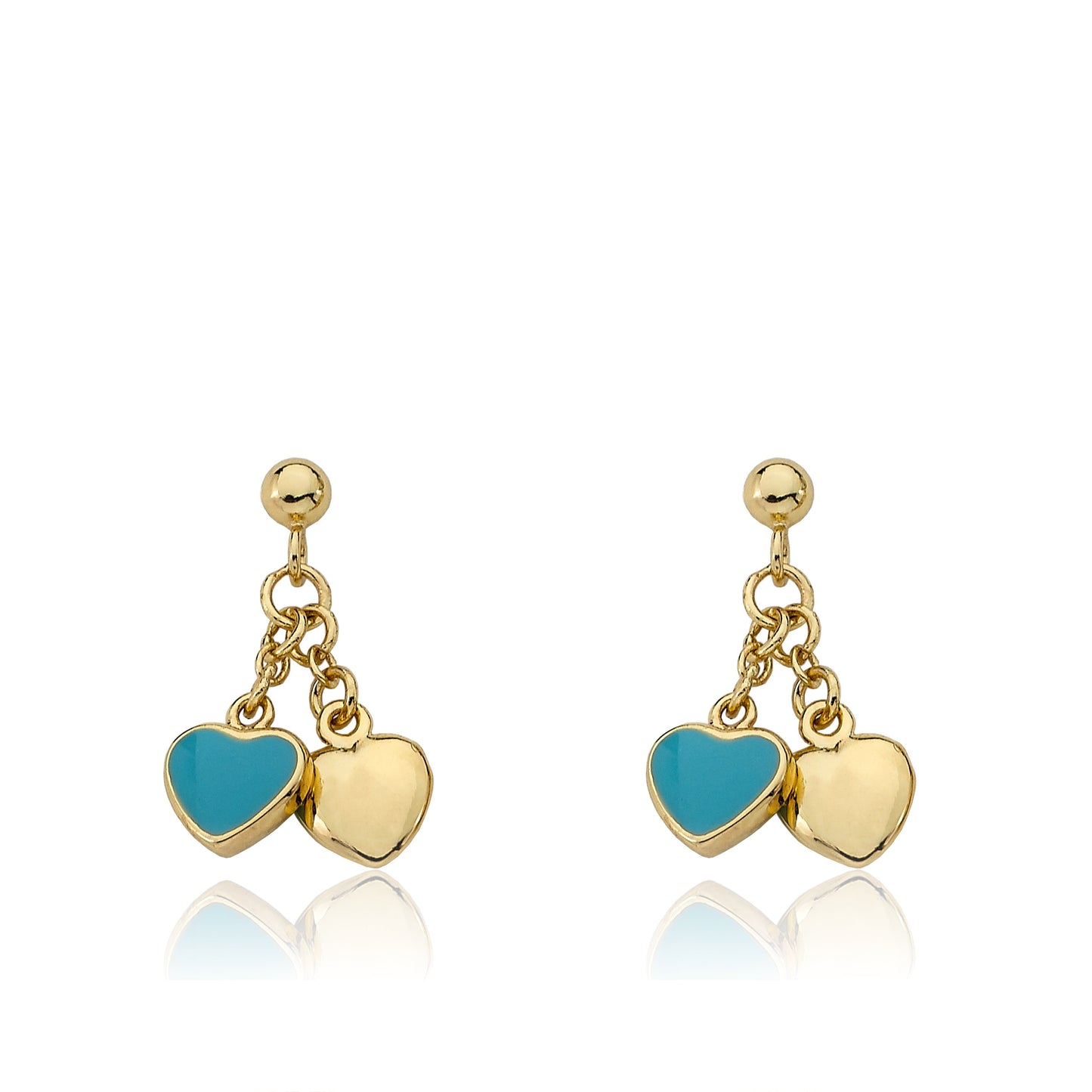 Enamel & Gold Heart Dangle Earring