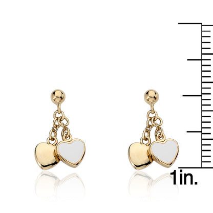 Enamel & Gold Heart Dangle Earring