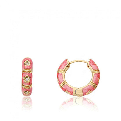 CZ Flowers Hoop Earring