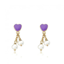 Heart Pearl Lariat Dangle Earring