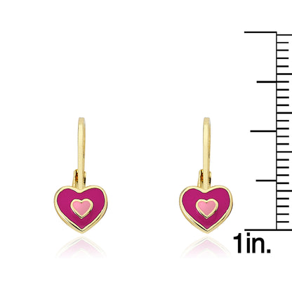 Enamel Double Love Earring