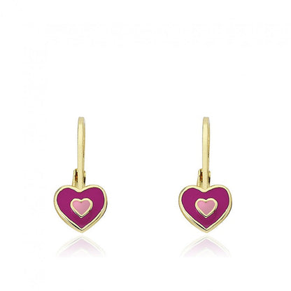 Enamel Double Love Earring