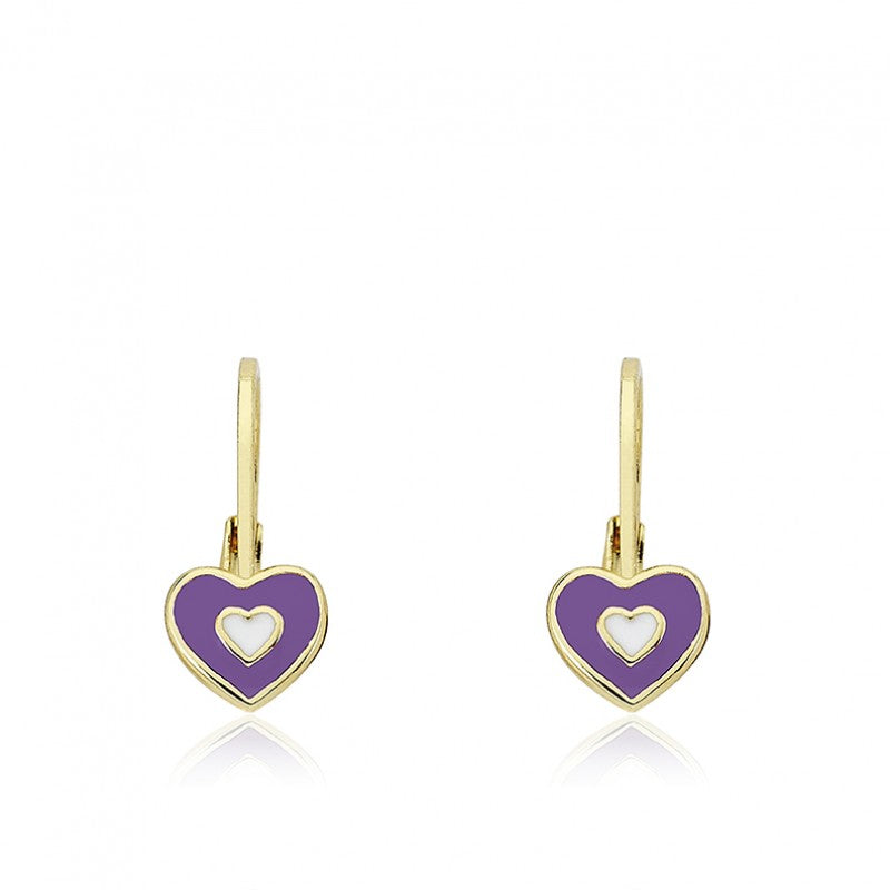 Enamel Double Love Earring